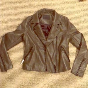 Never worn Olive green leather jacket - nordstrom
